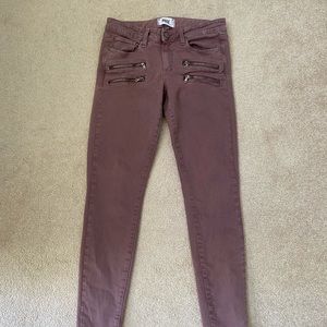 Paige Edgemont Zipper Skinny Jeans